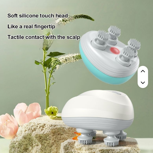 Portable Head Scratcher Massager Waterproof Hair Massage Electric Scalp Head Massager for Deep Clean and Stress Relax